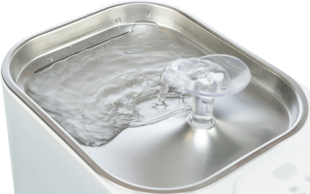 Aqua Square Trinkbrunnen für Hunde mit Bewegungserkennung und Edelstahltrinkschale