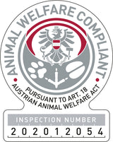 Siegel mit österreichischem Adler, der von Halbkreisen und Text umgeben ist; unten steht "Inspection Number 202012054".