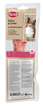 Verpackung eines Schinkenknochens mit Hundebild, Markenname TRiXiE, mehrere Sprachen, 390 g, transparentes Fenster.