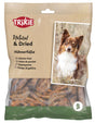 Eine Tüte mit getrockneten Hühnerfüßen, Markenname "Trixie", zeigt auf der Verpackung die Abbildung eines Hundes.