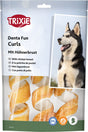 Verpackung von Hundesnacks mit Hühnerbrust, Markenname TRIXIE, Bild eines Hundes und Piktogramme für Zuckerzusatz und Gluten.