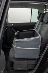 Autositz faltbar mit Außentaschen und Teddyplüsch für Hunde bis 10 kg