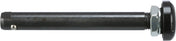 Schwarzer Metallstab mit sechseckiger Spitze, silbernem Bolzen und gerändeltem schwarzem Knopf am Ende.
