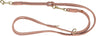 Rosa Hundeleine mit goldfarbenem Karabinerhaken und mehreren Schlaufen.