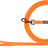 Orange Hundeleine mit Schlaufe und Metallhaken, Marke "Trixie", zusammengerollt dargestellt.