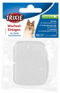 Packung mit TRIXIE-Wechsel-Einlagen für Schutzhöschen, 10 Stück, XS+S+S-M, blauer Hintergrund, Hundebild.