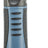 Kamm mit blau-schwarzem, ergonomisch geformtem Griff und feinen Metallzinken zum Entfernen von Tierhaaren.