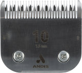 Schneidkopf aus Metall mit der Aufschrift „10“, darunter „1.5 mm“, darunter das Logo und der Schriftzug „ANDIS“.
