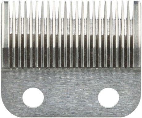 Metallscherkopf mit feinen Zähnen und zwei Schraubenlöchern, silberne Farbe, rechteckige Form.
