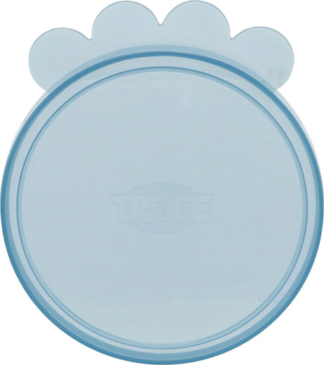 Runder, blauer Deckel mit Pfotenform an der Oberseite und dem Wort "TRIXIE" im Zentrum.