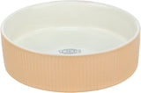 Runde, beige Schale mit geriffelter Außenseite und glatter, weißer Innenseite, "TRIXIE"-Logo sichtbar.