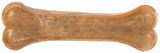 Brauner Hundeknochen in Knochenform, glatt und rechteckig mit abgerundeten Enden.