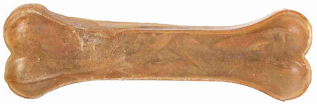 Brauner Hundeknochen in Knochenform, glatt und rechteckig mit abgerundeten Enden.