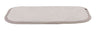 Rechteckige, beige Matte mit abgerundeten Ecken und weichem Rand, flach liegend.