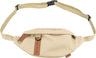 Beige Bauchtasche mit verstellbarem Gurt und schwarzer Schnalle, Lederakzente sowie Aufschrift "BE NORDIC".