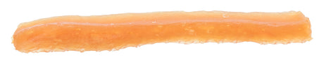 Länglicher orangefarbener Gegenstand mit unregelmäßiger Oberfläche, die an einen Kausnack erinnert.