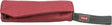 Rote Tasche mit Klappe, grauem Riemen und einem Etikett mit der Aufschrift "Trixie".