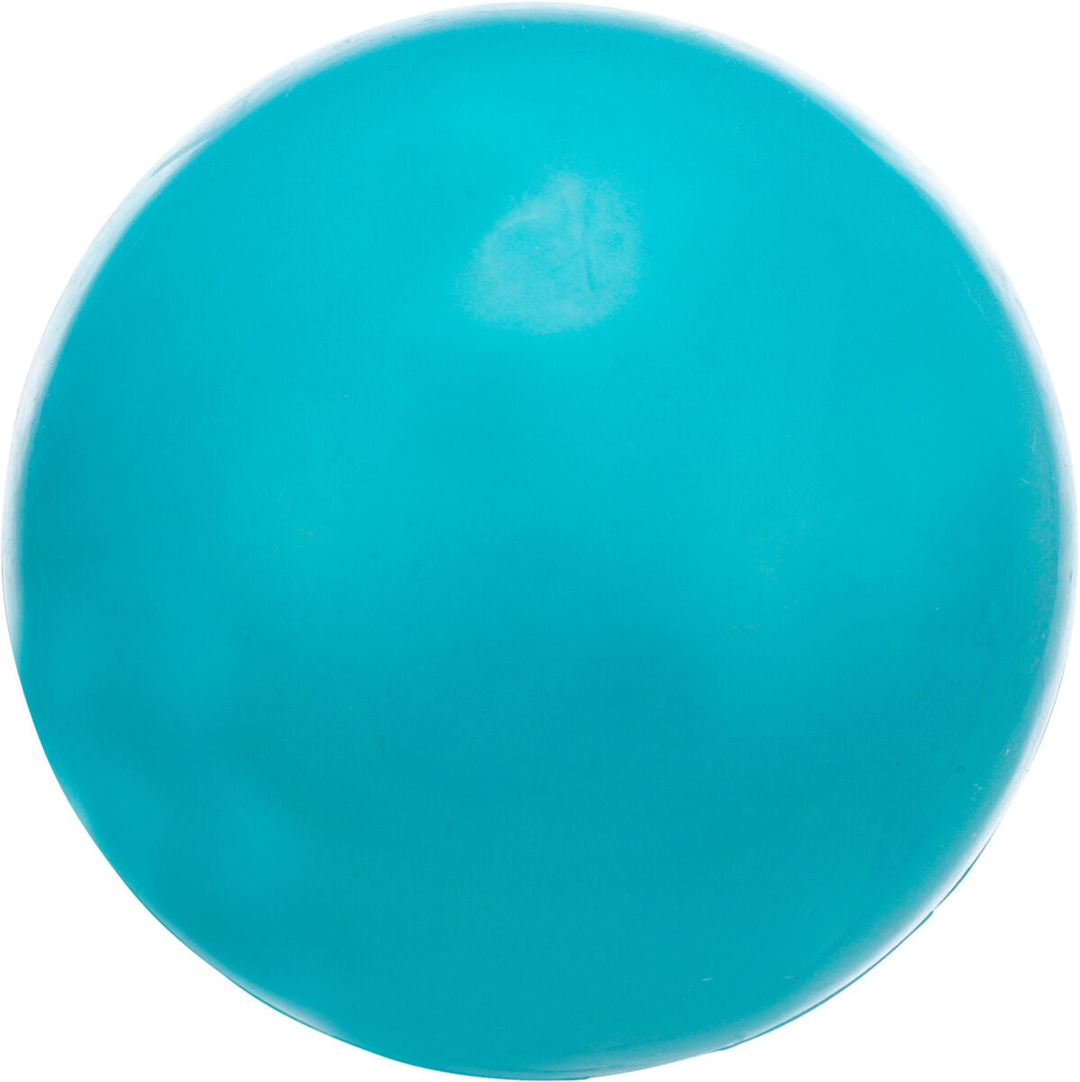 Ein runder, leuchtend türkiser Ball mit glatter Oberfläche.
