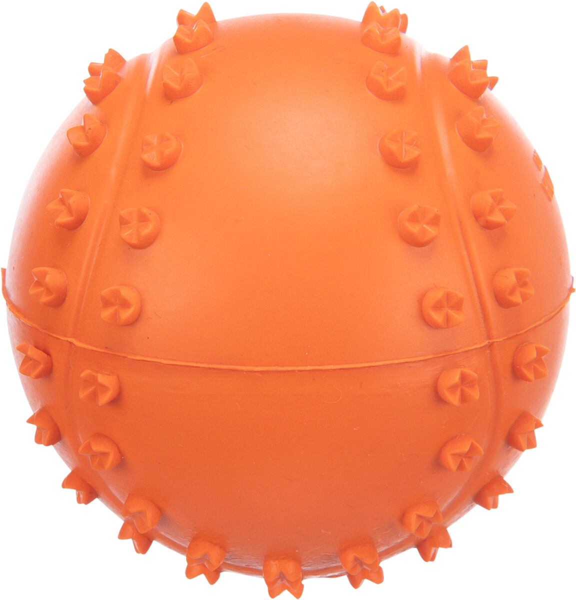 Orangefarbener Ball mit kleinen, gleichmäßig verteilten Noppen.