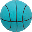 Ein türkiser Basketball mit schwarzem Linienmuster auf einer strukturierten Oberfläche.