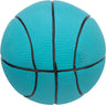 Ein türkiser Basketball mit schwarzem Linienmuster auf einer strukturierten Oberfläche.
