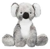 Graues und weißes Plüschtier in Form eines Koalas mit großen runden Ohren und einem schwarzen ovalen Nasenbereich.