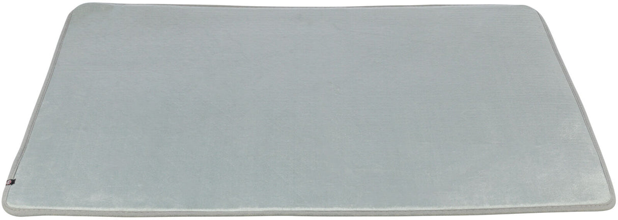 Graue, rechteckige Einlegematte für Transportbox, flach mit abgerundeten Ecken, Maße 82 × 72,5 cm.