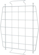 Metallgitter in rechteckiger Form mit mehreren horizontalen und vertikalen Stäben, silberfarben.