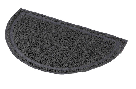 Halbrunde, schwarze Matte mit strukturierter Oberfläche, ohne sichtbaren Text oder Anzeichen von Nutzung.