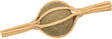 Brauner Ball aus pflanzlichem Material, umwickelt mit hellbraunen gedrehten Schnüren.