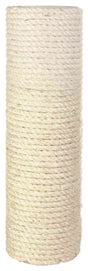 Zylindrischer Kratzbaumstamm aus hellem Sisal, eng umwickelt für strapazierfähige Kratzfläche.
