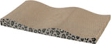 Wellennförmige Kratzpappe in beige mit schwarzem Leopardenmuster an den Seiten, Markenname TRIXIE sichtbar.