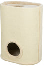 Beige, zylindrische Höhle mit rundem Eingang, bezogen mit weichem Stoff und strukturiertem Material.