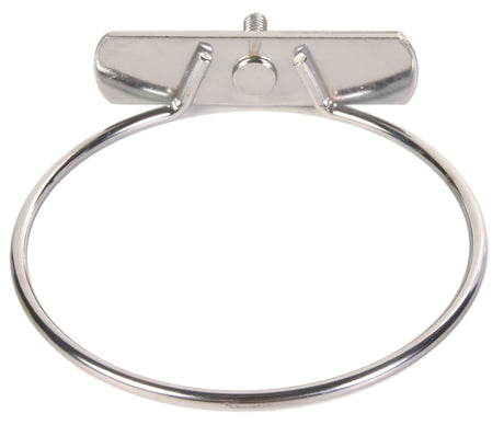 Metallring mit Schraubenhalterung, silberfarben, kreisförmig, geeignet zur Anbringung an flachen Oberflächen.