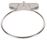 Metallring mit flacher Halterung, Schraube und Befestigungspunkt, silberfarben glänzend, einfaches Design.