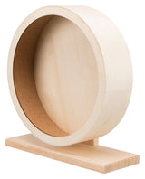 Runde Holzstruktur auf rechteckigem Sockel mit glatter Oberfläche, innen mit Kork ausgekleidet.