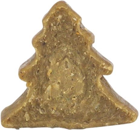 Braune, dreieckige, baumförmige Figur mit unregelmäßiger Oberfläche.