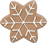 Braune, sternförmige Figur mit weißen Linien, die ein Schneeflockenmuster bilden.