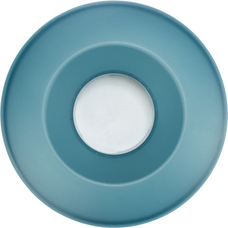 Runde, flache Scheibe in Blau mit einem weißen Kreis in der Mitte.