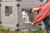 Campingzaun für Hunde mit Reißverschluss-Öffnung, flexibel erweiterbar